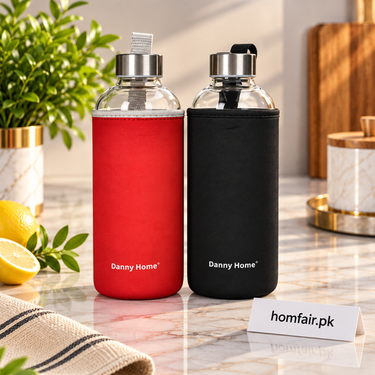 Danny Home Elegant 1000ml Glass Drinks Bottle – Premium Table Serving & Beverage Storage Bottle
