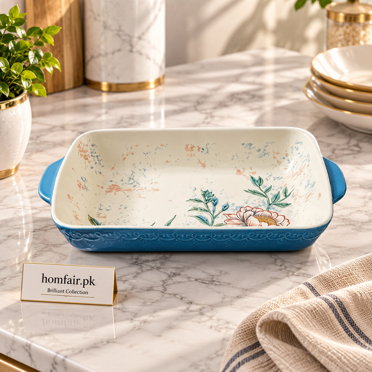 Brilliant Premium Magnolia 11" Baking Dish – Elegant Bakeware for Modern Home Baking