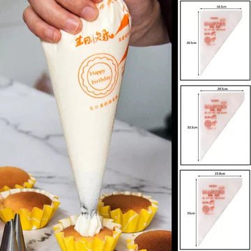 Disposable Pastry Piping Bags Pack of 100 for Baking and Cake Decorating