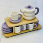 Vintage Inspired 13 Piece Ceramic Tea Set with Elegant Gift Box