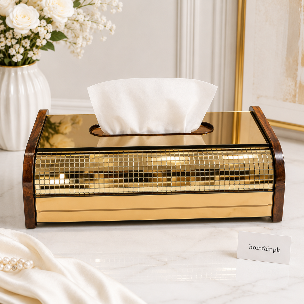 Luxury Wooden Crystal Tissue Box Holder Luxury Home Décor