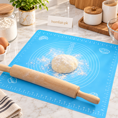 Silicone Roti & Pastry Mat with Measurements for Dough Rolling and Baking