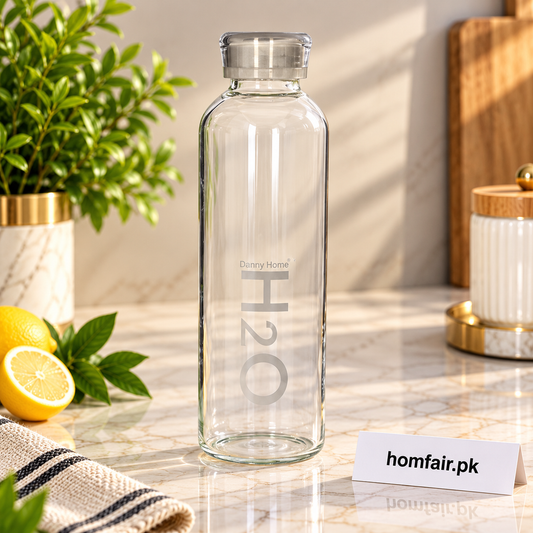 Danny Home Premium Glass Drinks Bottle – 750ml Elegant Reusable Beverage Bottle for Dining & Travel