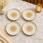 4-Piece Gold Rim Plastic Dessert Plate Set