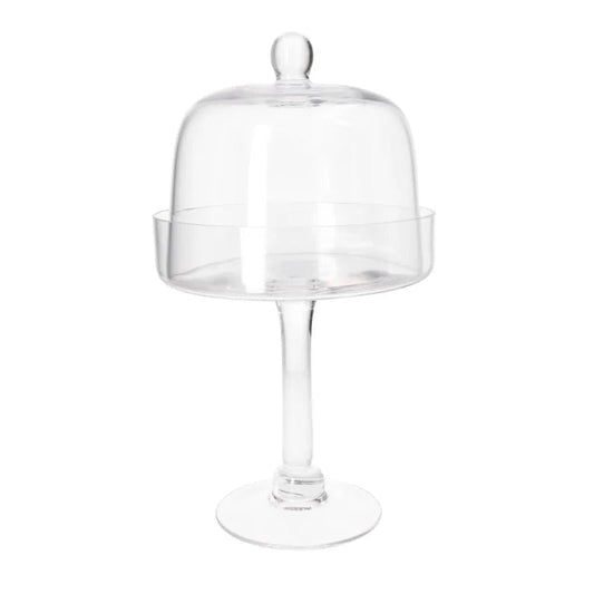 Danny Home Luxury Glass Cake Stand with Protective Cover – Elegant Premium Dessert Serving & Storage