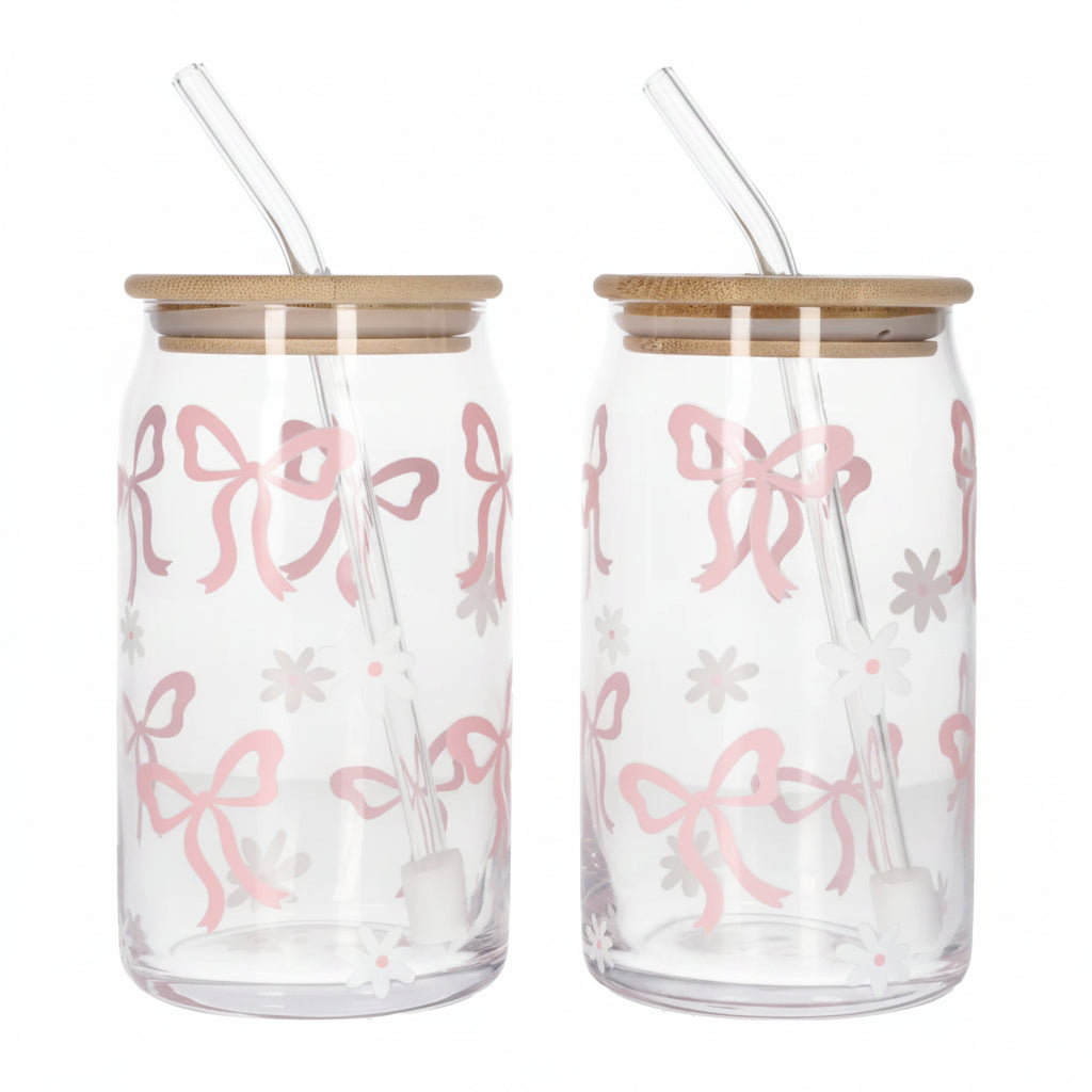 Premium Straw Glass Set of 2 – 500ml Stylish Reusable Drinking Glasses