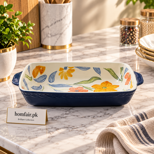 Brilliant Classic Cottagecore 13" Baking Dish – Refined Bakeware for Desserts, Baking & Serving