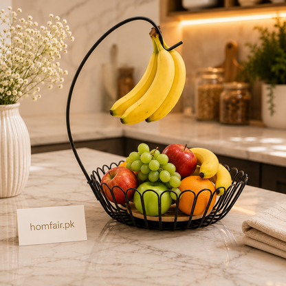 Premium Hanger Fruit Basket – 2-in-1 Countertop Fruit Storage Stand