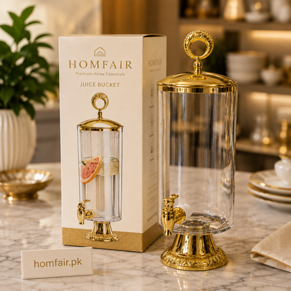 Luxury Crystal Beverage Juice Dispenser with Gold Stand & Tap