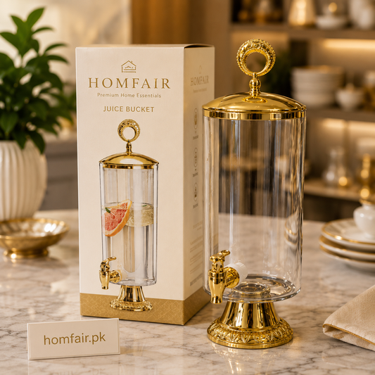 Luxury Crystal Beverage Juice Dispenser with Gold Stand & Tap