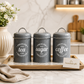 3-Piece Tea, Coffee & Sugar Storage Canister Set with Lids