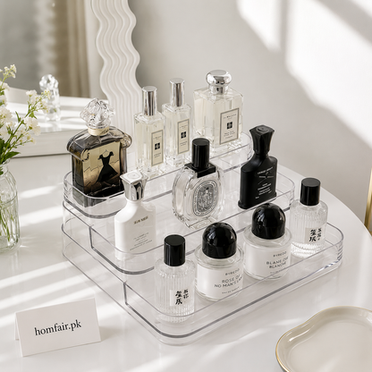 Luxury Acrylic Perfume & Skincare Display Organizer Tray