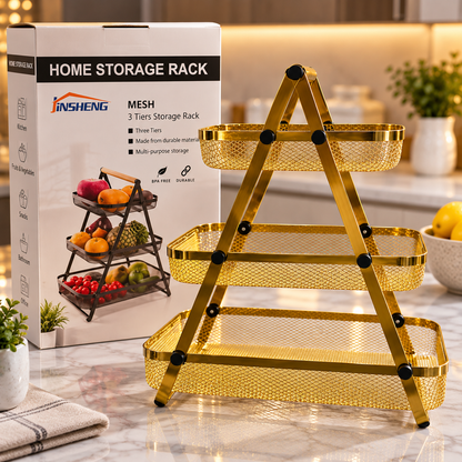 Luxury Golden 3-Tier Fruit & Vegetable Rack