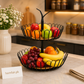 Premium 2-Tier Metal Fruit Basket Stand – Modern Kitchen Countertop Organizer