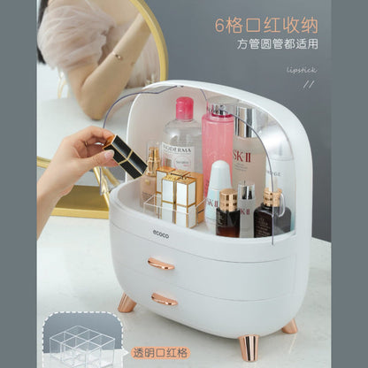 Premium Ecoco Dustproof Cosmetic Organizer Elegant Makeup Storage Box |