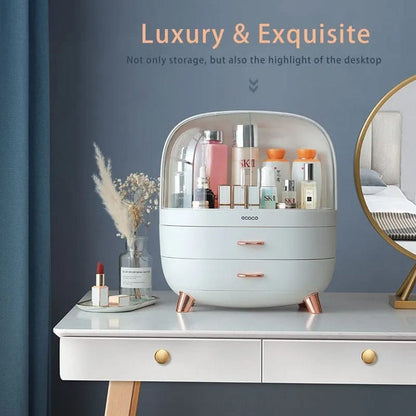 Premium Ecoco Dustproof Cosmetic Organizer Elegant Makeup Storage Box |