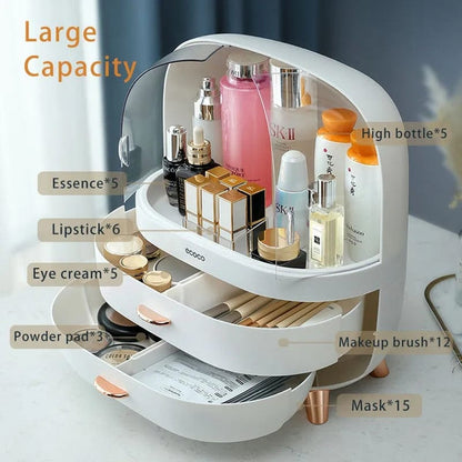 Premium Ecoco Dustproof Cosmetic Organizer Elegant Makeup Storage Box |