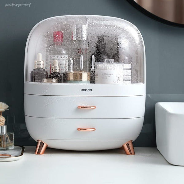 Premium Ecoco Dustproof Cosmetic Organizer Elegant Makeup Storage Box |