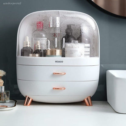 Premium Ecoco Dustproof Cosmetic Organizer Elegant Makeup Storage Box |