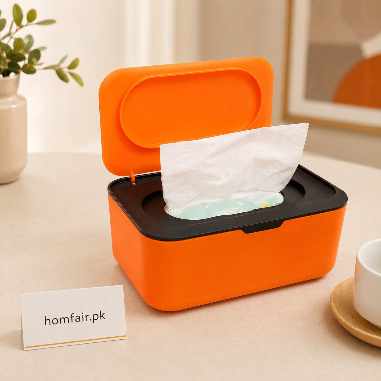 Premium Flip-Top Tissue Box Holder – Portable Tissue Storage Box with Secure Lid