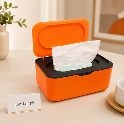 Premium Flip-Top Tissue Box Holder – Portable Tissue Storage Box with Secure Lid