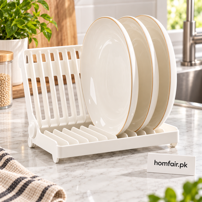 Innovative Foldable Dish Plate Drying Rack for Kitchen Countertops