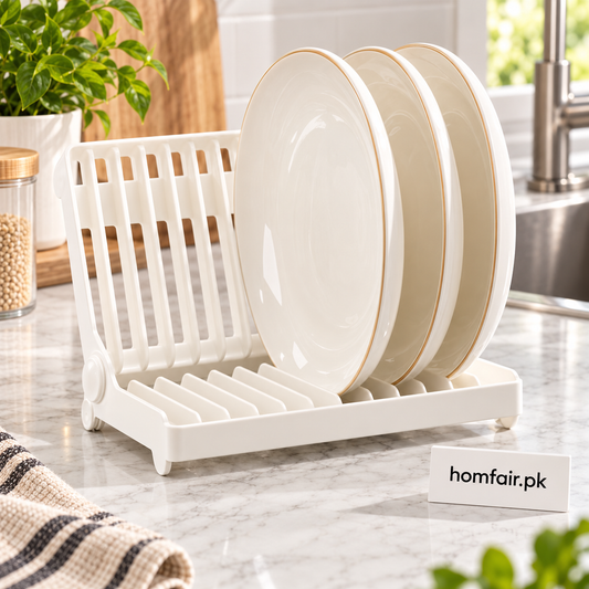 Innovative Foldable Dish Plate Drying Rack for Kitchen Countertops