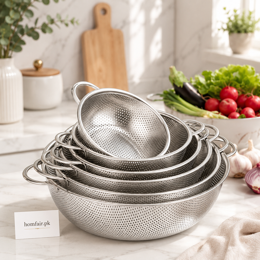 6-Piece Premium Stainless Steel Mesh Colander Set