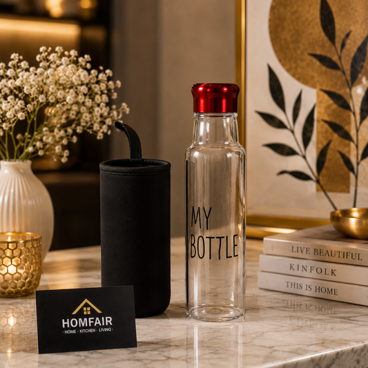 My Bottle Glass Water Bottle with Protective Sleeve – Premium Stylish Bottle