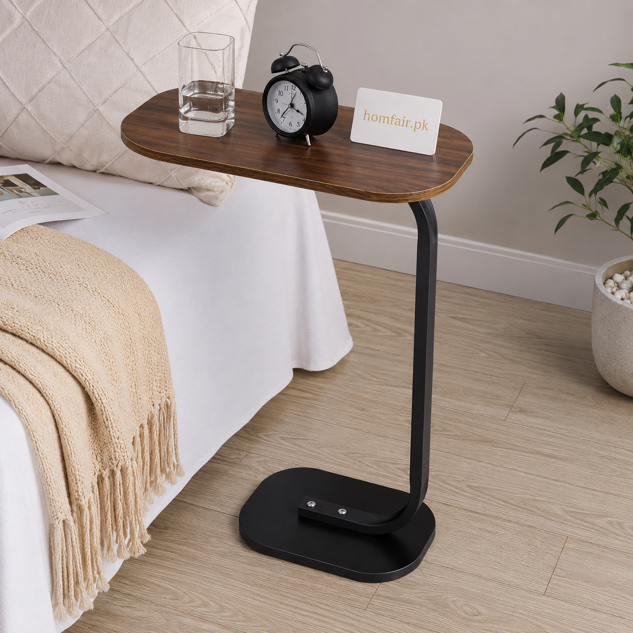 Premium C-Shaped Side Table Sofa & Bedside Laptop Table Modern End Table