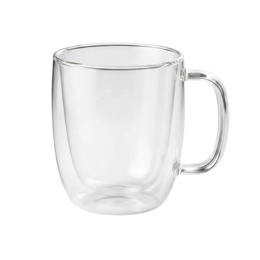 Premium Double Wall Glass Mug Set of 2 – 350ml Insulated Coffee & Tea Mugs