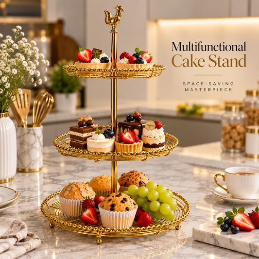 Luxury Royal Golden 3-Tier Multifunctional Cake Stand
