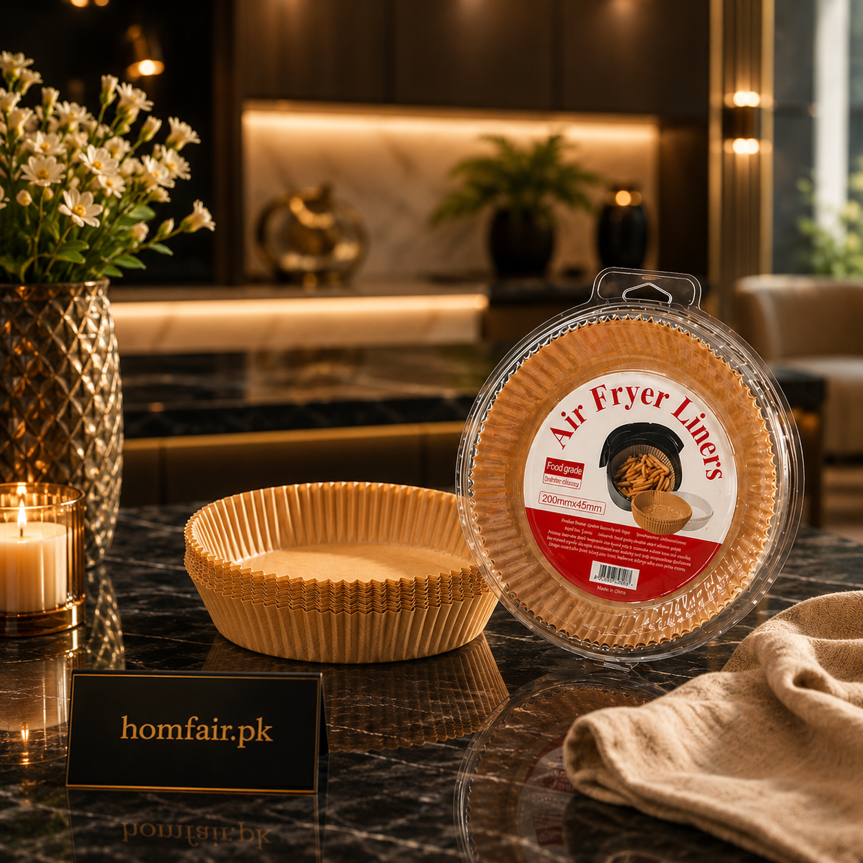 Premium Air Fryer Paper Liners Disposable Baking Sheets – Non Stick Oil Proof Basket Liners