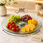 35cm Rotating Glass Serving Tray – 360° Turntable Organizer
