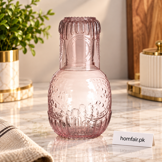 Danny Home Elegant Glass Water Carafe – 900ml Premium Table Serving Jug for Everyday Dining