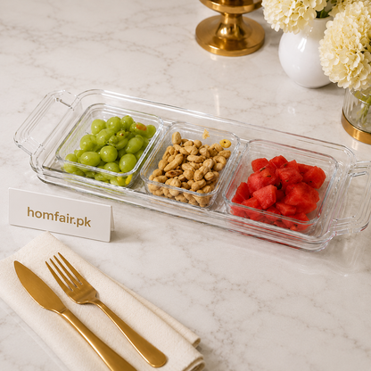 Crystal Clear Acrylic Serving Tray with Handles