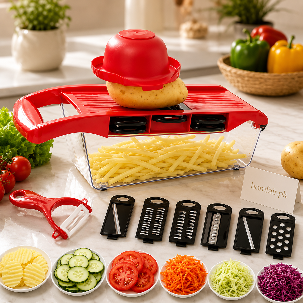 6-in-1 Multi-Function Vegetable Mandoline Slicer