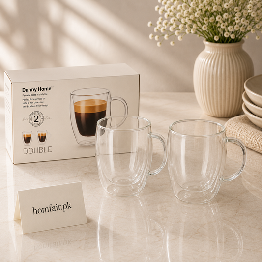 Premium Double Wall Mug Set of 2 80ml – Elegant Insulated Tea & Coffee Mugs