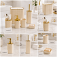 Luxury Bathroom Accessories Set with Gold Finish – 6 Piece Premium Bathroom Organizer Set