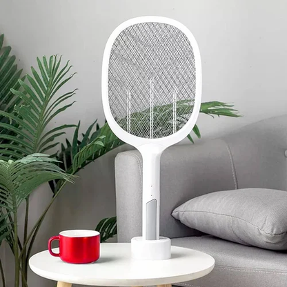 Electric Rechargeable Mosquito Swatter with Base Portable Bug Zapper