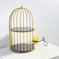 2-Tier Golden Vanity Cage Luxury Metal Organizer for Makeup Perfume & Home Decor