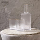 Elegant Glass Decanter Set with Gold Rim 5-Piece Luxury Drinkware Set