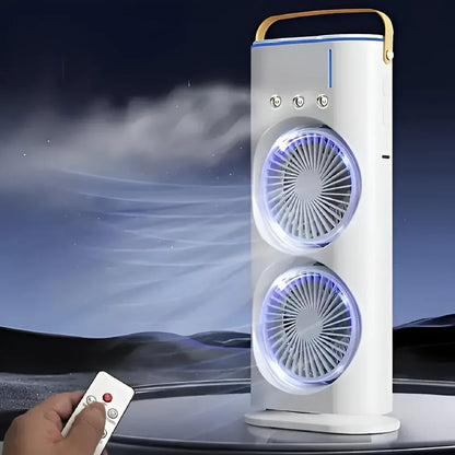 Double Headed Ice Mist Fan Rechargeable Portable Air Cooler