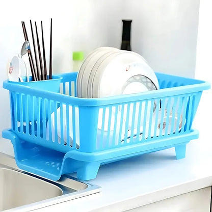 Premium Dish Drying Stand with Water Drain Tray Kitchen Counter Dish Rack Organizer