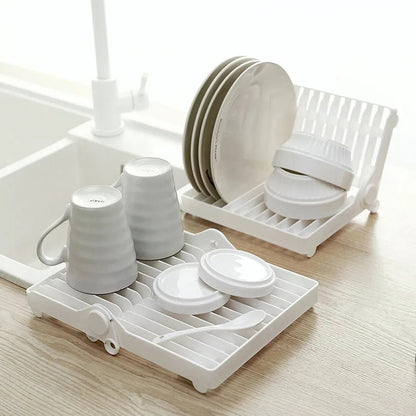Innovative Foldable Dish Plate Drying Rack for Kitchen Countertops