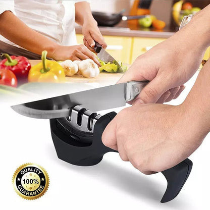 2-Stage Kitchen Knife Sharpener for Quick Blade Maintenance and Safe Cutting