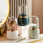 360° Rotating Makeup Organizer with Clear Cover Cosmetic Storage Stand
