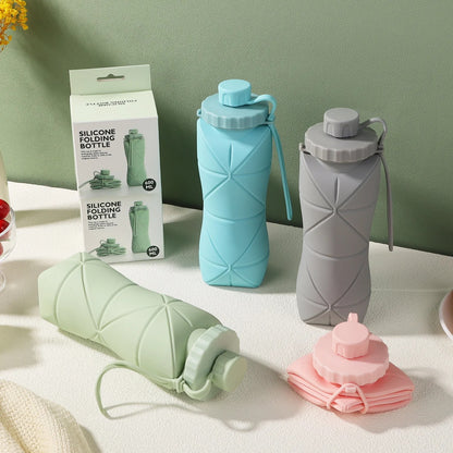 600ml Silicone Foldable Water Bottle