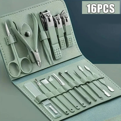16pcs Nail clippers and nail trimming tool set