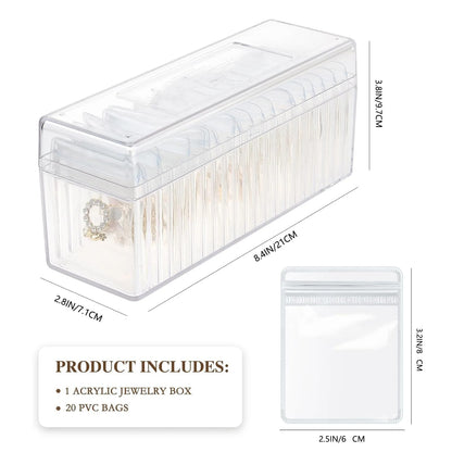 20 Pouch Portable Acrylic Jewelry Box Organizer